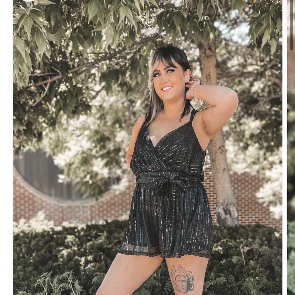 Black Sequin Romper